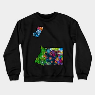 Spirograph Patterned Equatorial Guinea Provinces Map Crewneck Sweatshirt